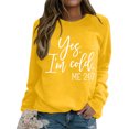 thumbnail image 3 of Gibobby Sudaderas para mujer oferta Sudadera de manga larga con patrón con cuello redondo para mujeres adolescentes y estudiantes(Amarillo,XG), 3 of 5