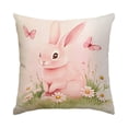thumbnail image 2 of Uutvery Easter Bunny Pillowcase, 45x45cm Washable Polyester Cushion Cover, Holiday Decor for Sofa Bedroom Living Room, Spring Home Textiles, 17.7x17.7 Inches, 2 of 8