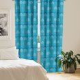 thumbnail image 2 of Ambesonne Abstract Window Curtains, Drops in Blue Hexagons, Each 28" W x 95" L, Sea Blue Dark Seafoam, 2 of 4