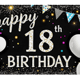 thumbnail image 3 of Happy 18th Birthday Banner with Fireworks Balloons and Bunting Background Party Decorations for Birthday Celebrations Party Supplies Photography Props Photo Backdrop Decor, 3 of 6