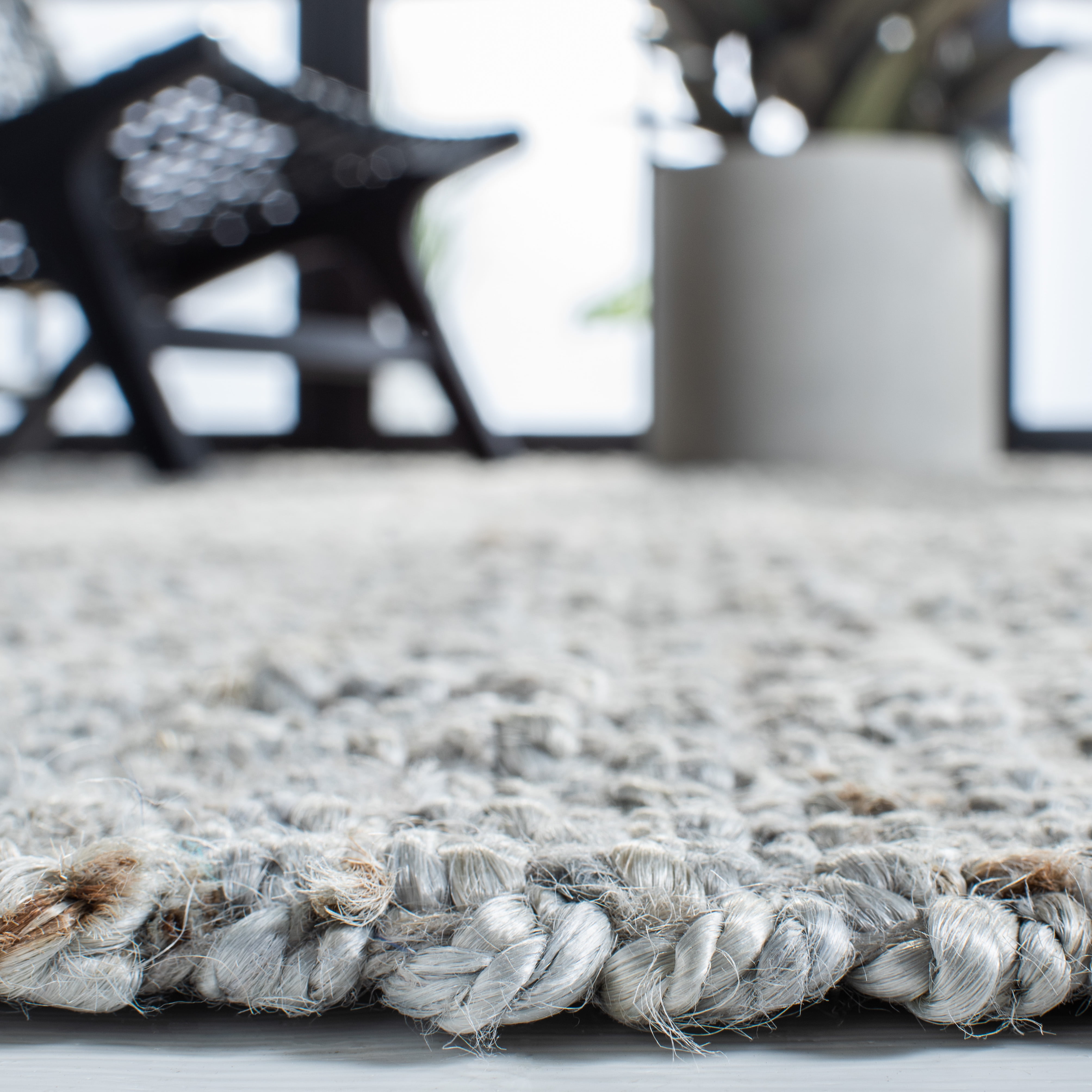 SAFAVIEH Natural Fiber Milica Solid Runner Rug, Gray, 2'3" x 15' - Scandinavian Design, Grey, Jute, Hand Woven Pattern, Ideal for Entryway, Kitchen, Living Room, Office, Hallway