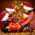 thumbnail image 5 of Gorro de Papá Noel, gorro navideño grueso, cálido, cómodo, rojo, blanco, de felpa, para fiestas navideñas, para adultos y niños, gorros navideños unisex, 5 of 5