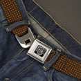 thumbnail image 2 of Buckle-Down Belt, Seatbelt Buckle Belt, Bone Paw Monogram Brown Orange, 34 to 52 Inches, 2 of 9