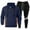 Navy, variant on SGMVNU Men's Jogging Tracksuit Set Winter Men's Pocket Half Zip Casual Hoodie Sweatshirt Suit Mens Outfit Clothing Hoodies Sweatpants(Navy, 2XL)