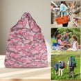 thumbnail image 5 of Unique Bargains 1 Set Travel Recycle Shopping Bag Lightweight Shoulder Bag Nylon Shopping Bag Pink Purple Black Beige, 5 of 6