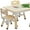 Wood color-5 Set(47.2''L x 23.6''W), variant on Toddler Table and Chair Set, Height Adjustable Table and Chair Set of 7, 47.2''L x 23.6''W Multifunctional Toddler Table for Reading,Graffiti Desktop,Drawing, Eating, for Ages Over 4