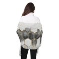 thumbnail image 4 of FORMRS Womens Scarf Winter Soft Long Big Warm Shawls Wrap Tassel Scarves, Gray Hexagons, 4 of 9