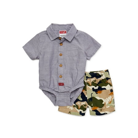 

Wrangler Baby Boy Short Sleeve Bodysuit with Short 2-Piece Set 12M-24M