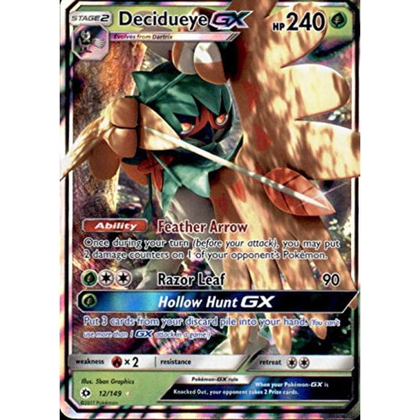 Pokemon Decidueye GX Card Pokemon TCG: Decidueye GX - 12/149 Ultra Rare Holo Card (Sun & Moon Base Set) Pokemon Decidueye GX Card Pokemon TCG: Decidueye GX - 12/149 Ultra Rare Holo Card (Sun & Moon Base Set)
