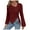 Brick Red, variant on Ladies' Elegant Irregular Drawstring Long Sleeved Women's Clothing Design Sense Versatile Top T Shirt
