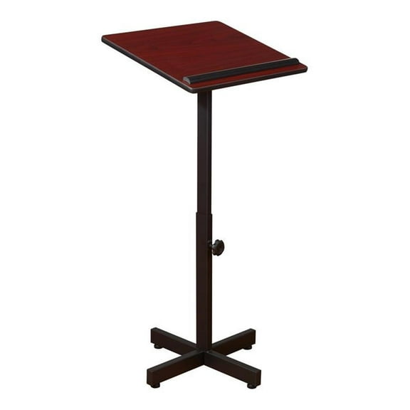 Pemberly Row Portable Presentation Metal Lectern Stand in Mahogany