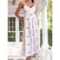 thumbnail image 6 of LMLYSoH Women Slip Dress, Spaghetti Straps V-neck Backless Bow Floral Swing Dress Summer Long Dress for Cocktail Party, 6 of 9