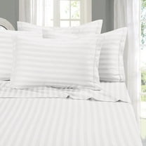 1500 Premier Hotel Collection Elegant Comfort 1800 Premier Hotel Collection Damask Stripes Silky Soft 4Piece Sheet Set Up To 16" Deep Pocket Queen White