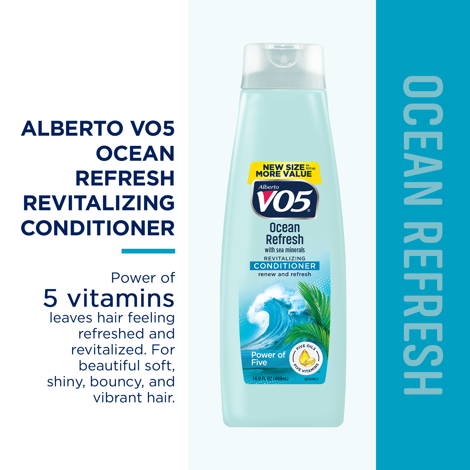Alberto VO5 Ocean Refresh Revitalizing Conditioner with Sea Minerals, for All Hair Types, 16.9 fl oz - image 3 of 6