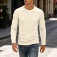 thumbnail image 2 of JIAYUE Men's T Shirt Long Sleeve Round Neck Knit Sweater Casual Pullover Tops With Pockets Soft Comfortable Slim Fit Solid Color Daily Lightweight Wear For Male Outdoor, 2 of 8