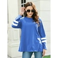 thumbnail image 5 of QINCAO Womens Long Sleeve Tops Crew Neck Pullover Casual Tunic Sweatshirts Blue, 5 of 6