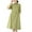 Green, variant on Yotami Cotton Linen Dresses for Women Summer V-Neck 3/4 Sleeve Soft Solid Color Dress for Vacation Midi Dress Green XXL