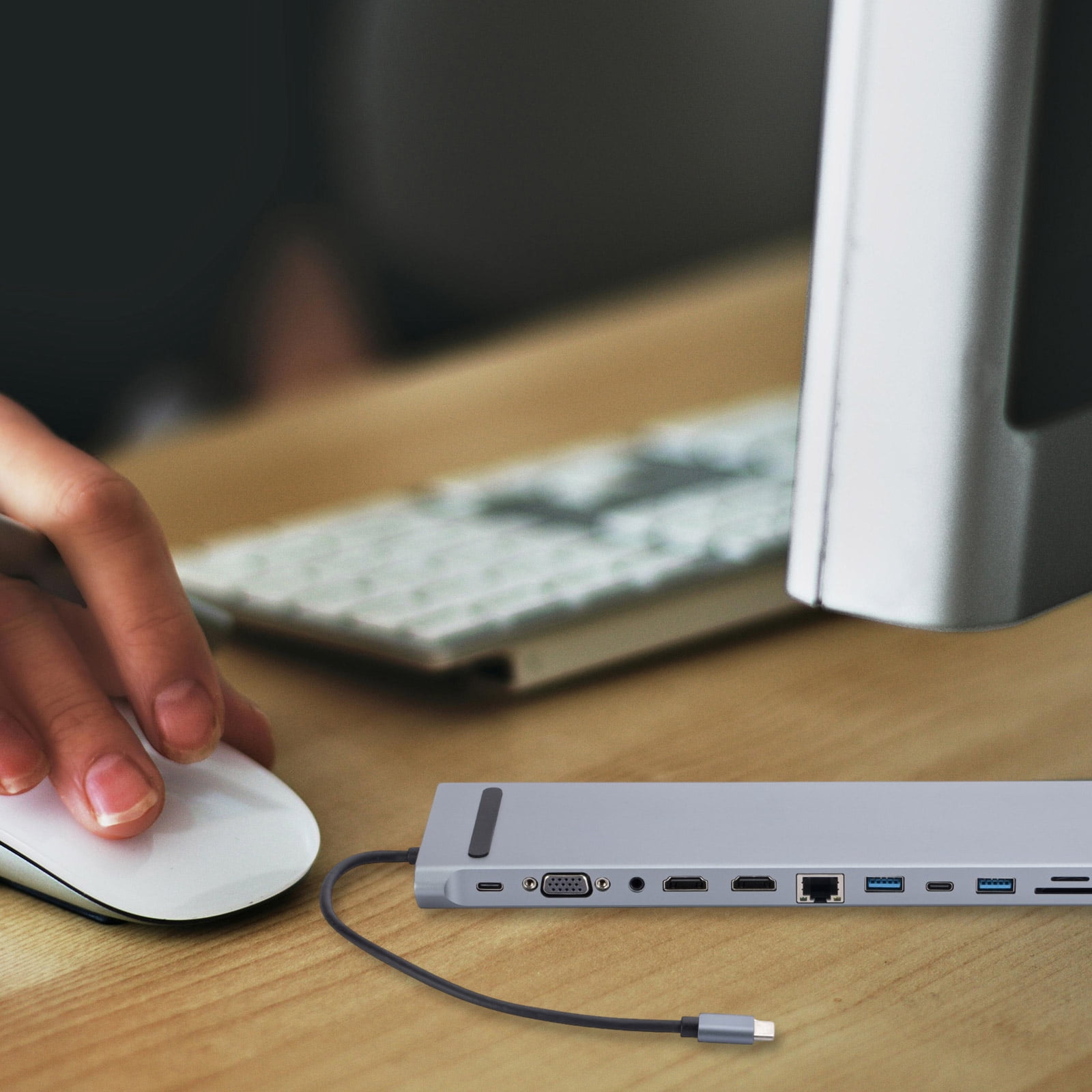 USB C Adapter For Laptop, Type C Dongle With 4K Port, Card Reader Slot, Data Port, 100W Charging, 2xUSB3.0 Port
