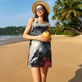 thumbnail image 3 of Disketp Red Black Ink Style Bald Eagle para Vestido sin Mangas para Mujeres, Vestidos de Verano para Mujeres, Casual y Holgado para la Playa, 3 of 7