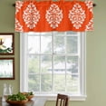 thumbnail image 4 of Baroque Red Valances for Windows, Decorative Rod Pocket Window Valance Curtains, Vintage Damask Classic Floral Short Curtain Drapes for Kitchen/Bathroom/Living Room, 2 Panels, 60" W x 18" L, 4 of 8