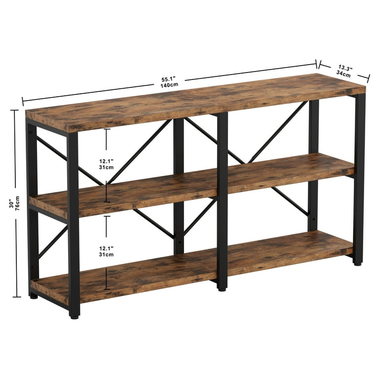 Rustic Brown Double-Layer Bookshelf Storage Rack - Perfect for Home or  Office – Hadulcet