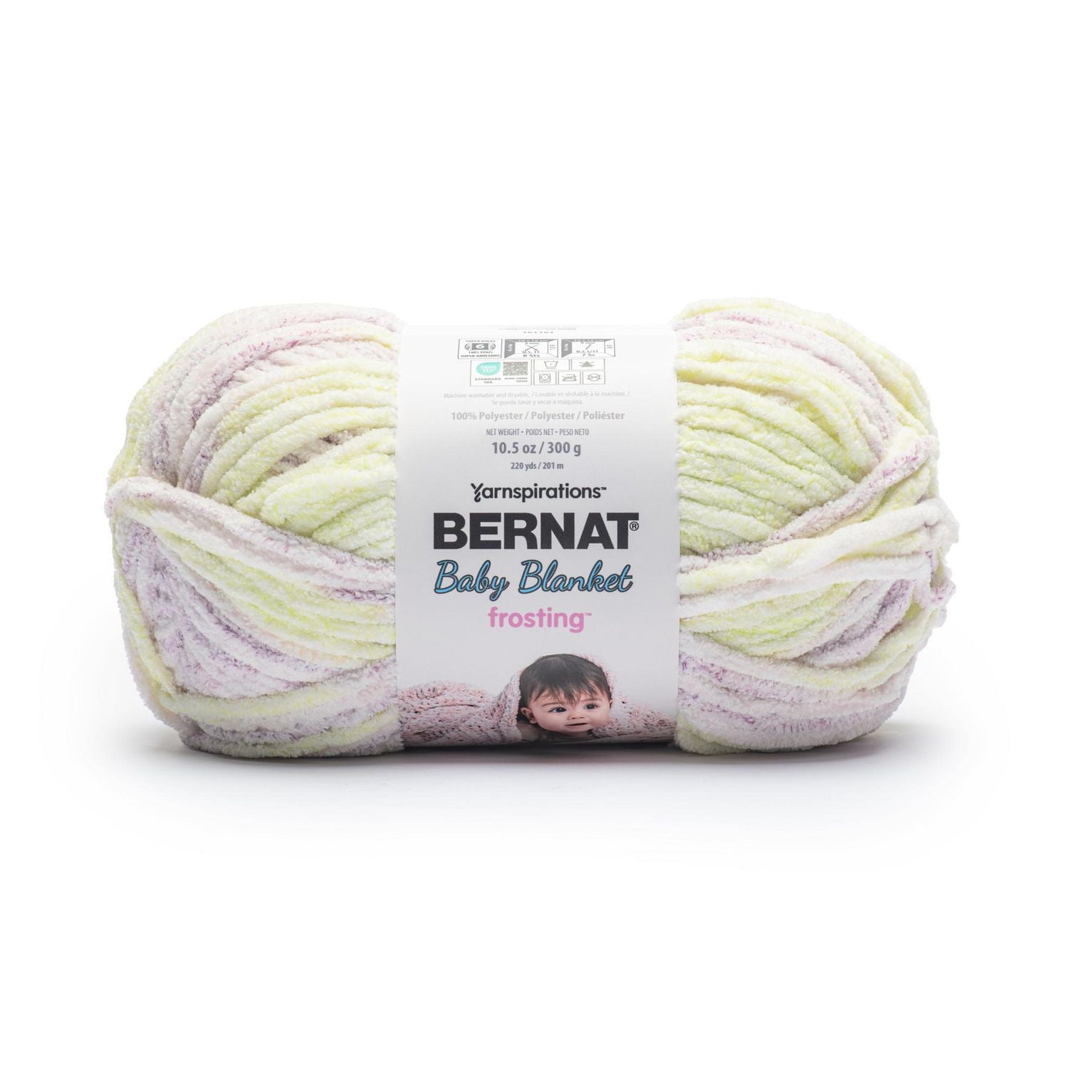 Bernat® Baby Blanket Frosting™ #6 Super Bulky Polyester Yarn, 10.5oz/300g 220 Yards, BABY BLANKET FROSTING BB YARN