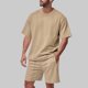 thumbnail image 1 of Ceisia Men's Loose Fit Jacquard 2-Piece Set Crew Neck Short Sleeve T-Shirt with Elastic Waist Drawstring Shorts Gifts, 1 of 6