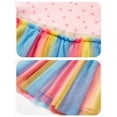 thumbnail image 5 of WIBACKER 2-7T Toddler Little Girl Tutu Tulle Dress with Rainbow Skirt Short Sleeve Birthday Party Sundress, 5 of 7