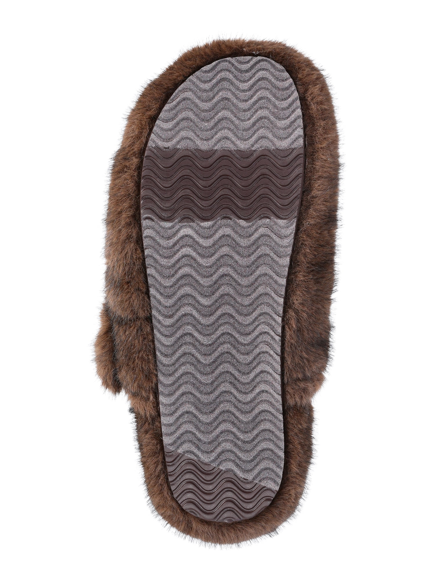 No Boundaries Women's Faux Fur Buckle Clog Slippers