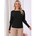 thumbnail image 3 of DARING DIVA Women's Batwing Sleeve Oversized Knit Sweater Pullover Tops L Black, 3 of 7