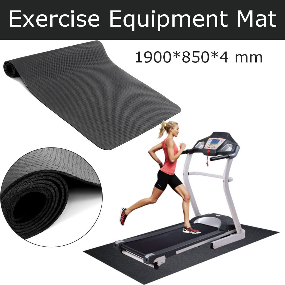 3 Types Exercise Equipment Mat Gym Bike Floor Protector Treadmill Mat PVC 