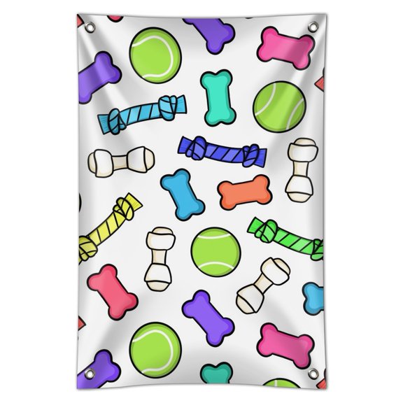 Doggie Chew Toys Bone Rope Tennis Ball Pattern Home Business Office Sign
