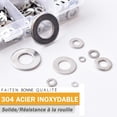 thumbnail image 4 of 684PCS Surtido de arandelas planas de acero inoxidable 304, M2 M2.5 M3 M4 M5 M6 M8 M10 M12 Arandela plana para sellar anillos de sellado de tornillos - Viene con caja Adepaton YQ-0353, 4 of 7