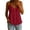 Red, variant on Kilaqueen Cotton Linen Camisole Tops for Women Spaghetti Strap V Neck Button Down Peplum Hem Summer Boho Tank Tops