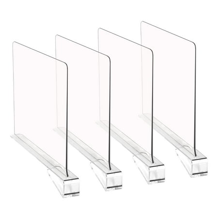 

J1ST 4 Pack Clear Acrylic Shelf Dividers Closets Shelf and Closet Separator for Organization in Bedr