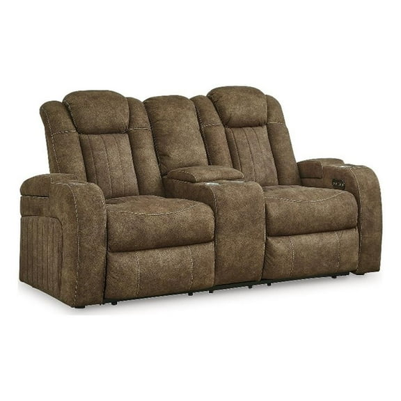 Signature Design by Ashley Wolfridge Brown Power Reclining Loveseat