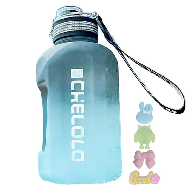 Large Capacity Motivational Water Bottle With Handle Leakproof Design For Outdoor Camping Fitness Activities And Daily Hydration Needs