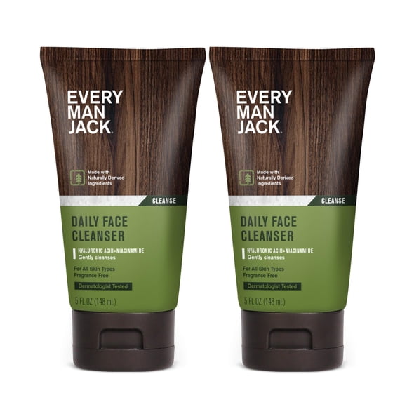 Jabón facial Every Man Jack Daily para hombre, 150 ml con ácido hialurónico