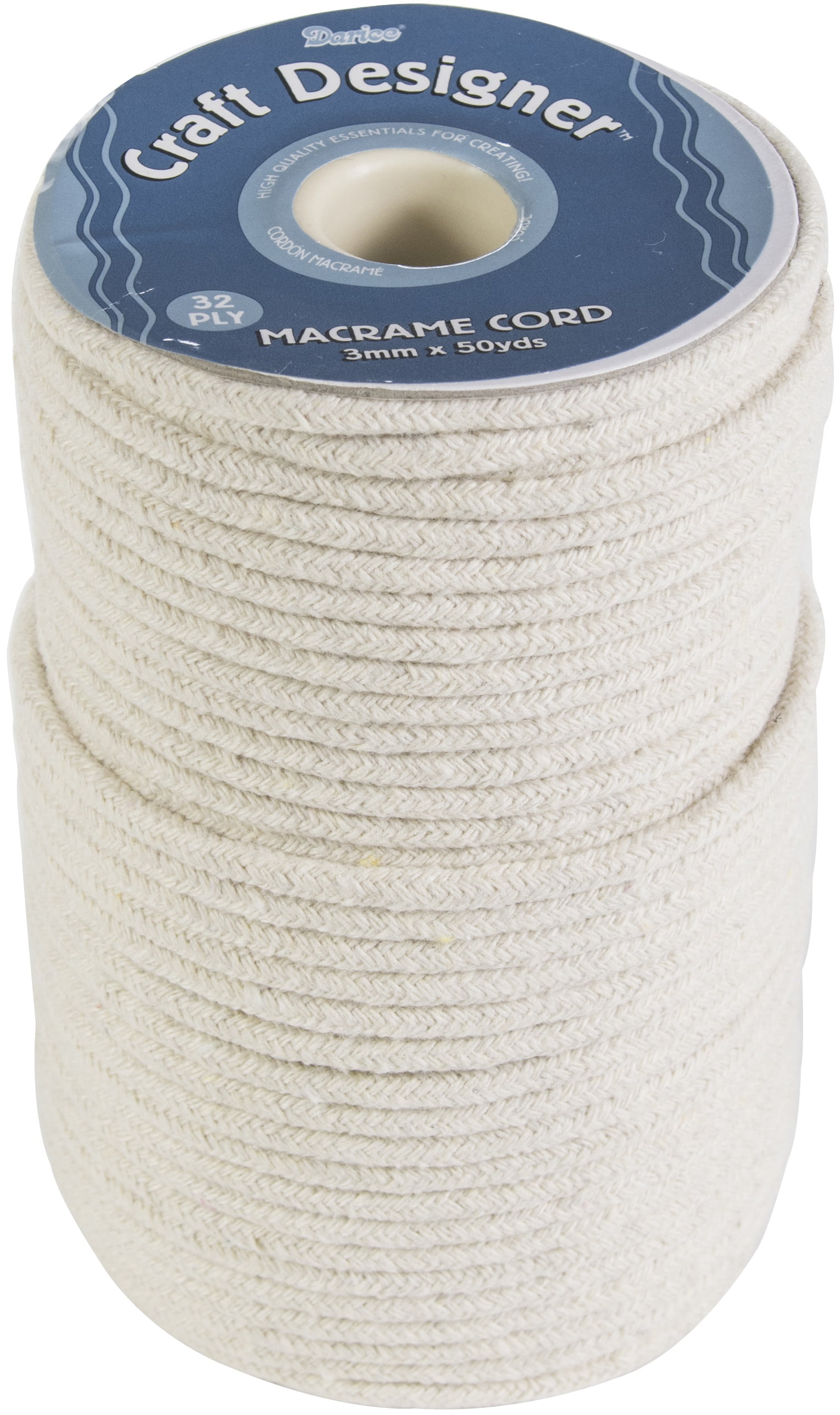 Darice 1971-15 Macrame Cord Natural Cotton 32-Ply 3mmX50yd 