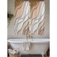 thumbnail image 7 of Bedroom Curtains 63 Inches length, Beige Ombre Window Treatment Curtain Drapes, Modern Geometric Abstract Aesthetic Cream Rod Pocket Curtain Panels for Living Room Kitchen, 42"x63", 2 Panels, 7 of 7