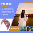thumbnail image 4 of Turban Style Africain Bohème Nœud Musulman Imprimé Floral Large Bande Large Bandeau Élastique Accessoires de Coiffure Mode Bonnet Femmes Casquettes Rond Rouge, 4 of 6