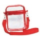 thumbnail image 2 of Bolso transparente con correa ajustable para el hombro, de PVC, impermeable rojo grande, 2 of 7