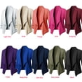 thumbnail image 3 of Mujeres Sólido Blazers Cardigan Escudo Mangas largas Frente abierto Fruncido asimétrico Casual Irfora Abrigo, 3 of 3