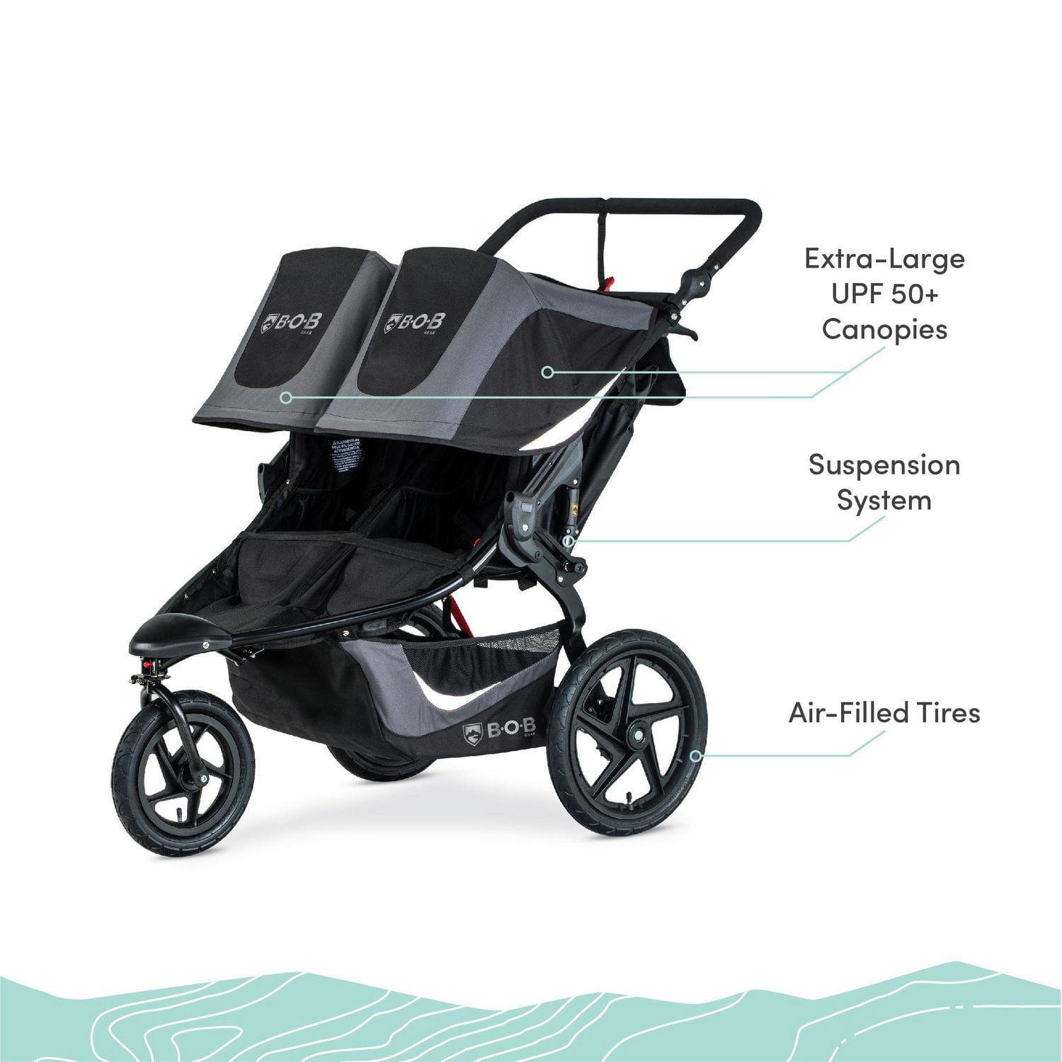 BOB Gear Revolution Flex Duallie Jogging Stroller, Graphite