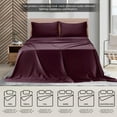 thumbnail image 6 of MALLONI HOME King Sheet Set - Cotton Rich Bedding Sets King, 4 Piece Deep Pocket King Size Bedding Sets - Ultra Soft, Wrinkle Resistant, Quick Dry, Easy Care King Sheets - Burgundy, 6 of 6