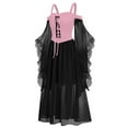 thumbnail image 5 of Wyobmus Renaissance Gothic Dress for Women Halloween Outfits Off Shoulder Lace Trumpet Sleeve Sheer Dress Medieval Steampunk Dress Pink, 5 of 7