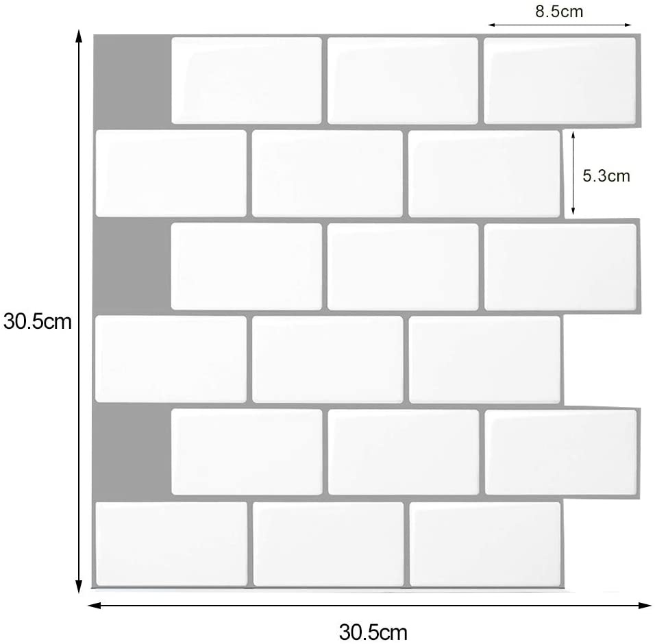 4 Sheets Peel and Stick Wall Tile Stickers for Kitchen, Waterproof