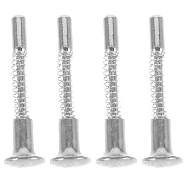 UPGRATOR 4Pcs Durable Plated Silver Iron Spring Loaded Plunger Latches for Bed Furniture Accessories