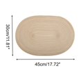 thumbnail image 2 of Unique Bargains 2 Pcs Simple Oval Placemat Beige Polyester Cotton, 2 of 5