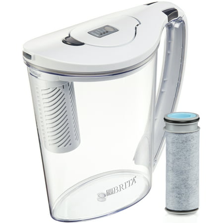Brita 10 Cup Stream Filter as You Pour Water Pitcher with 1 Filter, Hydro, BPA Free, Chalk (Best Brita Water Filter Jug)